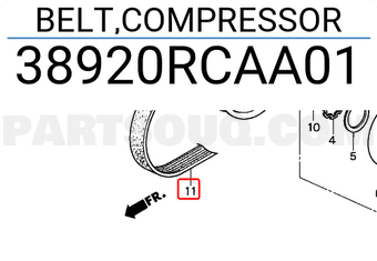 Honda 38920RCAA01 BELT,COMPRESSOR