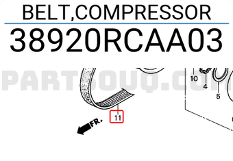 Honda 38920RCAA03 BELT,COMPRESSOR