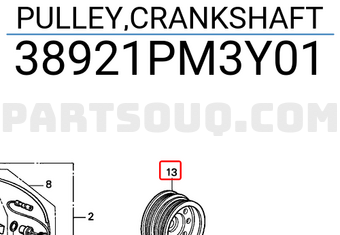 Honda 38921PM3Y01 PULLEY,CRANKSHAFT