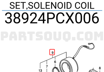 Honda 38924PCX006 SET,SOLENOID COIL