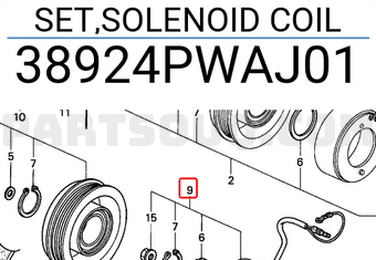 Honda 38924PWAJ01 SET,SOLENOID COIL