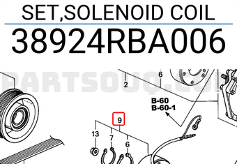 Honda 38924RBA006 SET,SOLENOID COIL