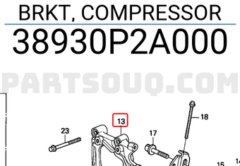 Honda 38930P2A000 BRKT, COMPRESSOR