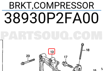 Honda 38930P2FA00 BRKT,COMPRESSOR