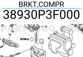 Honda 38930P3F000 BRKT,COMPR