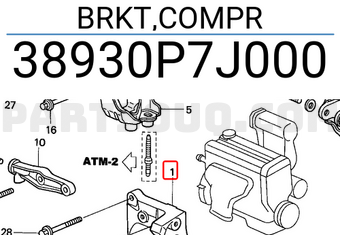 Honda 38930P7J000 BRKT,COMPR