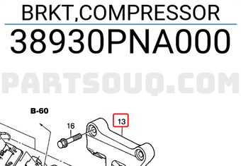 Honda 38930PNA000 BRKT,COMPRESSOR