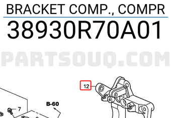Honda 38930R70A01 BRACKET COMP., COMPR