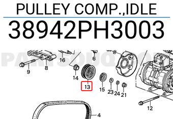 Honda 38942PH3003 PULLEY COMP.,IDLE