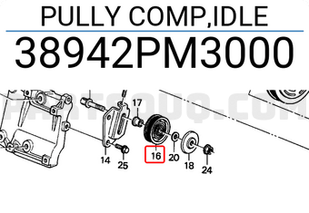 Honda 38942PM3000 PULLY COMP,IDLE