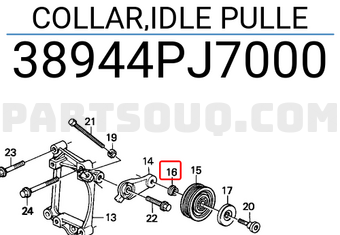 Honda 38944PJ7000 COLLAR,IDLE PULLE