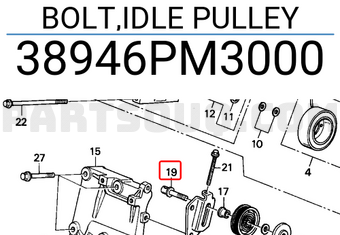 Honda 38946PM3000 BOLT,IDLE PULLEY