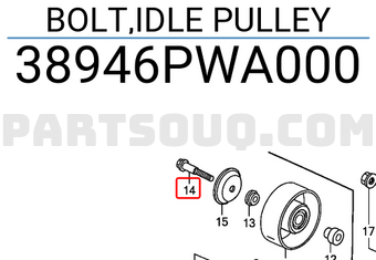 Honda 38946PWA000 BOLT,IDLE PULLEY