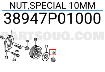 Honda 38947P01000 NUT,SPECIAL 10MM