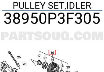 Honda 38950P3F305 PULLEY SET,IDLER