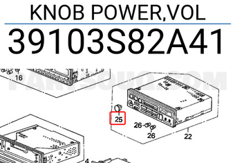 Honda 39103S82A41 KNOB POWER,VOL