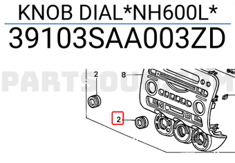 Honda 39103SAA003ZD KNOB DIAL*NH600L*