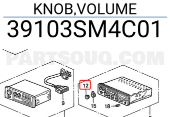 Honda 39103SM4C01 KNOB,VOLUME