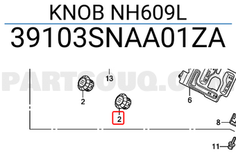 Honda 39103SNAA01ZA KNOB NH609L