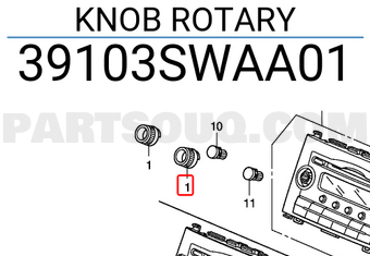Honda 39103SWAA01 KNOB ROTARY