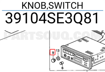 Honda 39104SE3Q81 KNOB,SWITCH