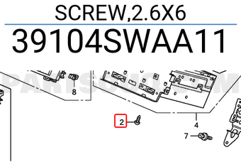 Honda 39104SWAA11 SCREW,2.6X6