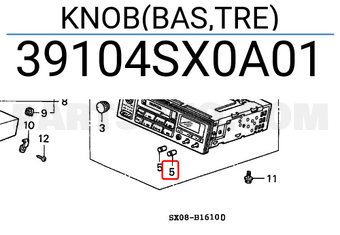 Honda 39104SX0A01 KNOB(BAS,TRE)
