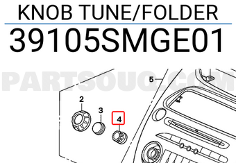 Honda 39105SMGE01 KNOB TUNE/FOLDER