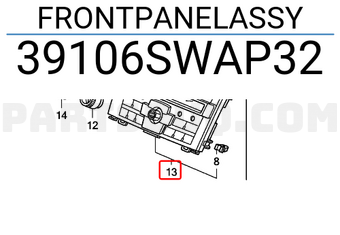 Honda 39106SWAP32 FRONTPANELASSY