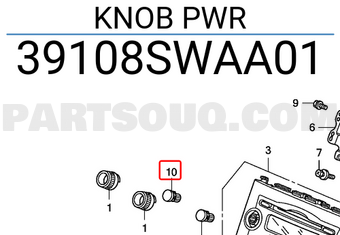 Honda 39108SWAA01 KNOB PWR