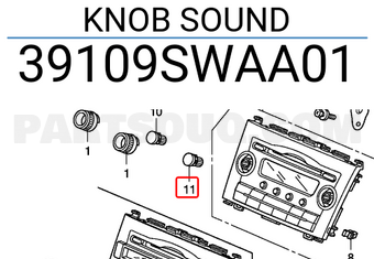 Honda 39109SWAA01 KNOB SOUND