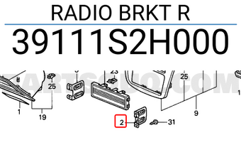 Honda 39111S2H000 RADIO BRKT R