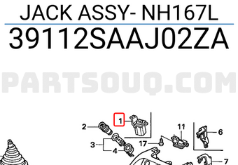 Honda 39112SAAJ02ZA JACK ASSY- NH167L