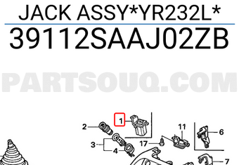 Honda 39112SAAJ02ZB JACK ASSY*YR232L*