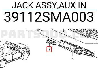 Honda 39112SMA003 JACK ASSY,AUX IN
