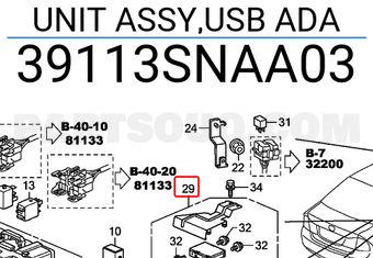Honda 39113SNAA03 UNIT ASSY,USB ADA