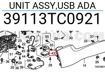 Honda 39113TC0921 UNIT ASSY,USB ADA