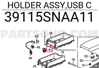 Honda 39115SNAA11 HOLDER ASSY,USB C