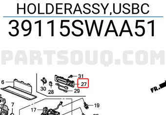 Honda 39115SWAA51 HOLDERASSY,USBC