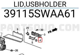 Honda 39115SWAA61 LID,USBHOLDER