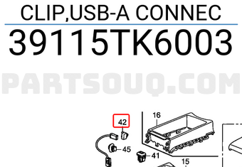 Honda 39115TK6003 CLIP,USB-A CONNEC