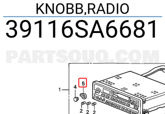 Honda 39116SA6681 KNOBB,RADIO