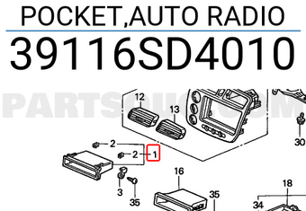 Honda 39116SD4010 POCKET,AUTO RADIO