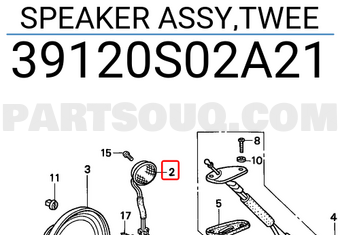 Honda 39120S02A21 SPEAKER ASSY,TWEE
