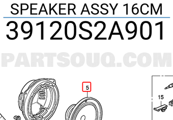Honda 39120S2A901 SPEAKER ASSY 16CM