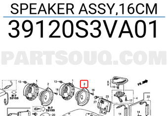 Honda 39120S3VA01 SPEAKER ASSY,16CM