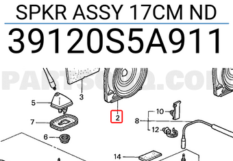 Honda 39120S5A911 SPKR ASSY 17CM ND