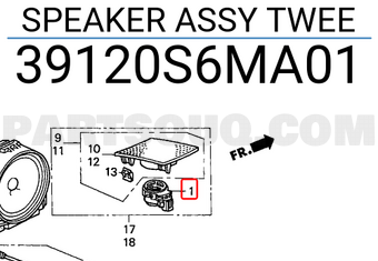 Honda 39120S6MA01 SPEAKER ASSY TWEE