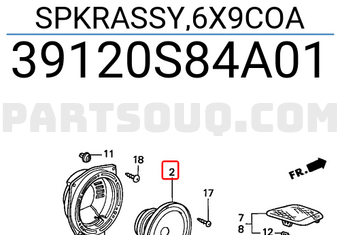 Honda 39120S84A01 SPKRASSY,6X9COA