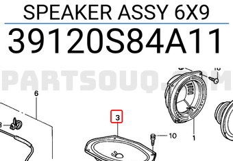 Honda 39120S84A11 SPEAKER ASSY 6X9